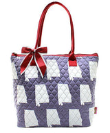 16" Quilted Tote Bag Handbag Purse - Gifts Happen Here