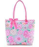 16" Quilted Tote Bag Handbag Purse - Gifts Happen Here